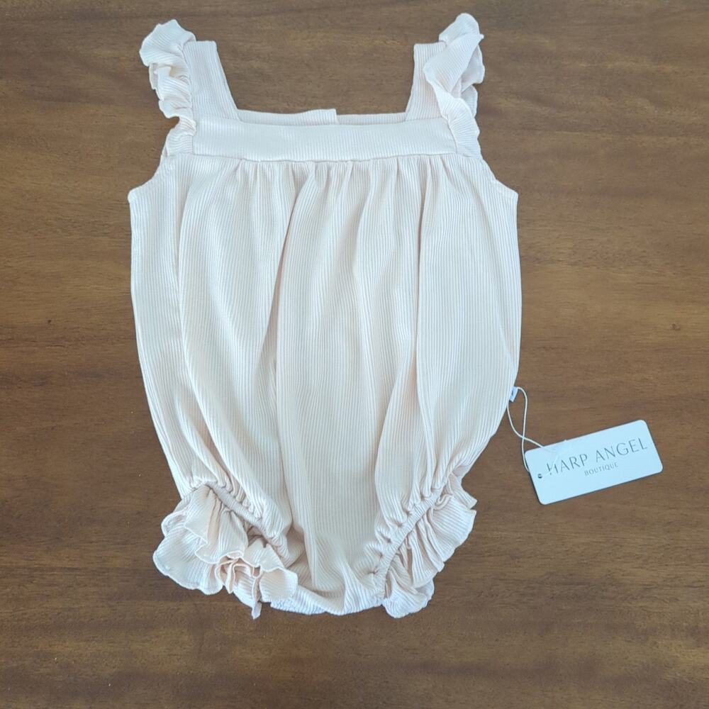 NWT Harp Angel Boutique bamboo baby bubble ruffle romper size 12-24M  NEW WT